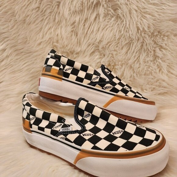 VANS Era Stacked Checkerboard Slip On Canvas Shoes - Picture 1 of 6